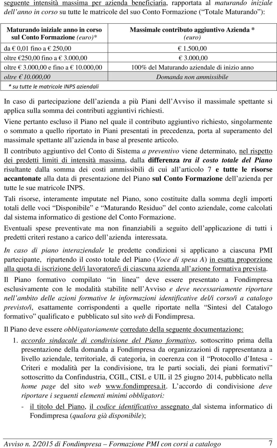 000,00 100% del Maturando aziendale di inizio anno oltre 10.