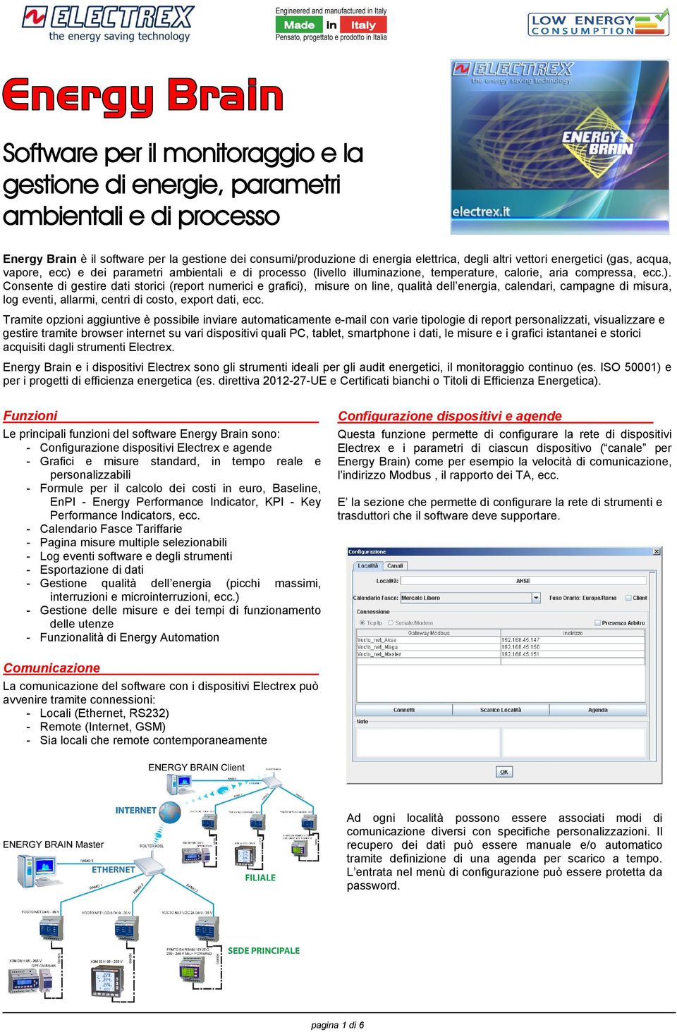 e dei parametri ambientali e di processo (livello illuminazione, temperature, calorie, aria compressa, ecc.).