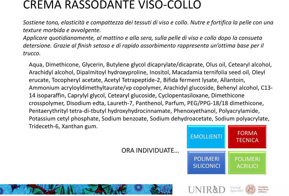 Aqua, Dimethicone, Glycerin, Butylene glycol dicaprylate/dicaprate, Olus oil, Cetearyl alcohol, Arachidyl alcohol, Dipalmitoyl hydroxyproline, Inositol, Macadamia ternifolia seed oil, Oleyl erucate,