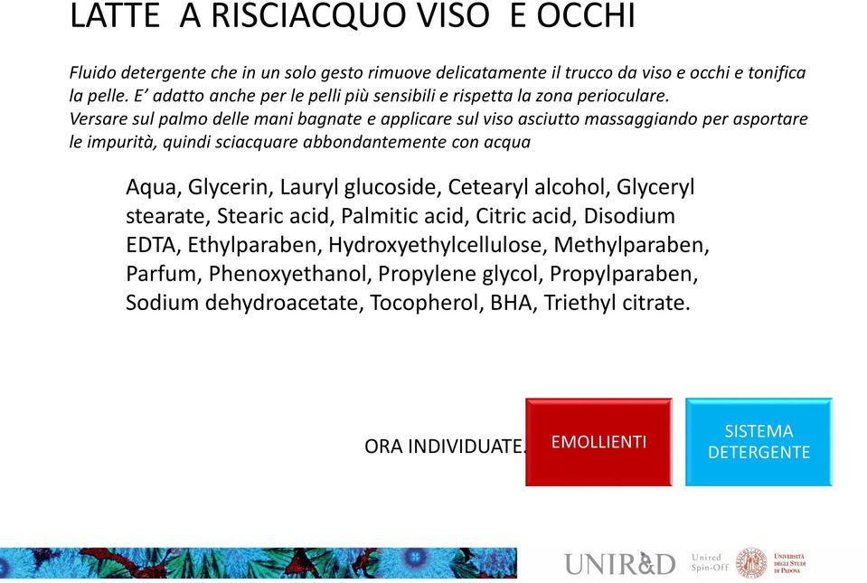 Versare sul palmo delle mani bagnate e applicare sul viso asciutto massaggiando per asportare le impurità, quindi sciacquare abbondantemente con acqua Aqua, Glycerin,