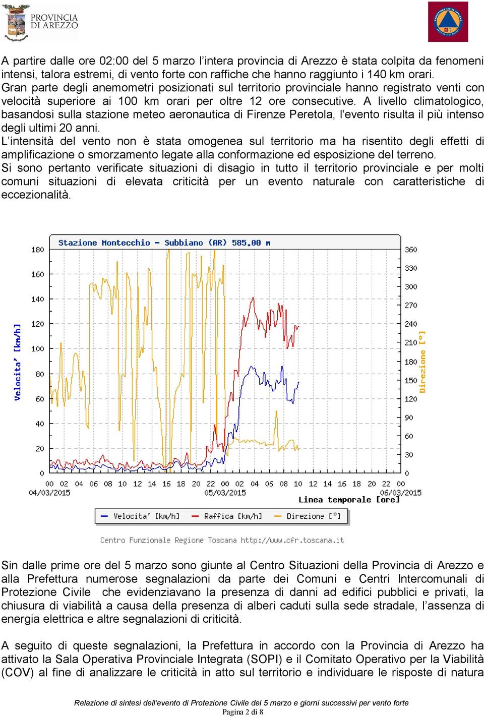 A livello climatologico, basandosi sulla stazione meteo aeronautica di Firenze Peretola, l'evento risulta il più intenso degli ultimi 20 anni.