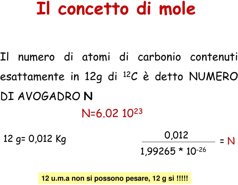 DI AVOGADRO N N=6.