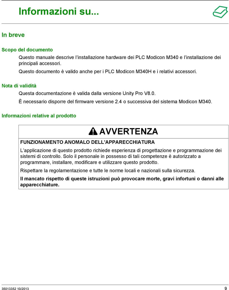 4 o successiva del sistema Modicon M340.