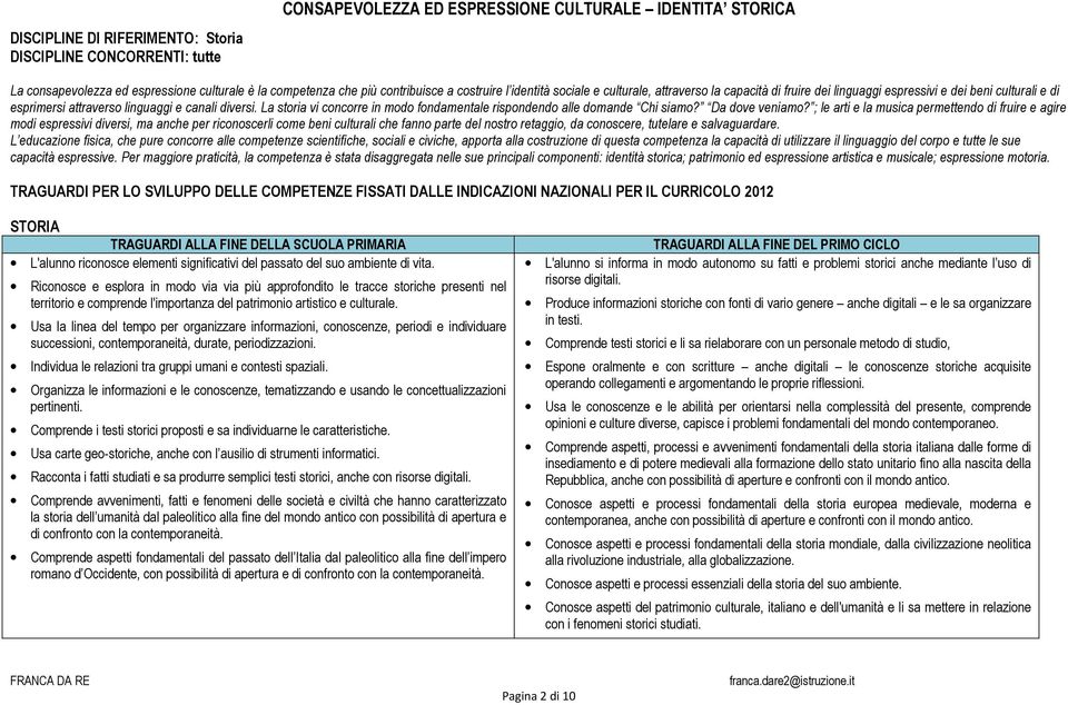 La storia vi concorre in modo fondamentale rispondendo alle domande Chi siamo? Da dove veniamo?