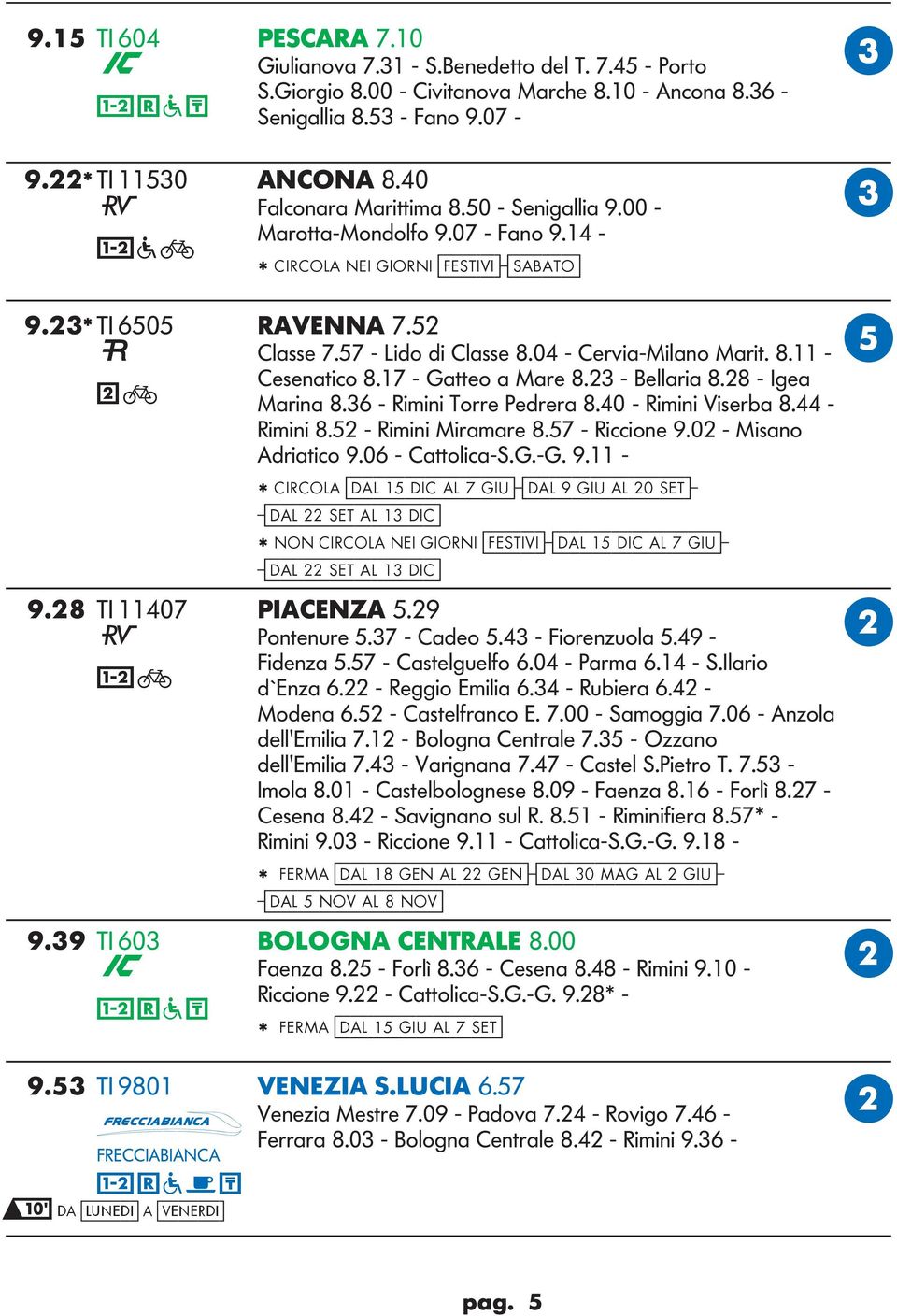 04 - ervia-milano Marit. 8.11 - E esenatico 8.17 - atteo a Mare 8.23 - ellaria 8.28 - Iea Marina 8.36 - Rimini Torre Pedrera 8.40 - Rimini Visera 8.44 - Rimini 8.52 - Rimini Miramare 8.