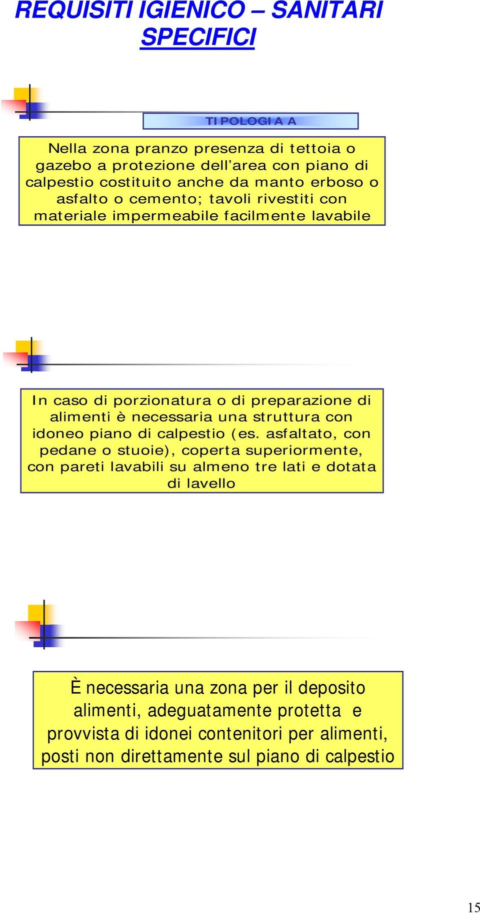 una struttura con idoneo piano di calpestio (es.