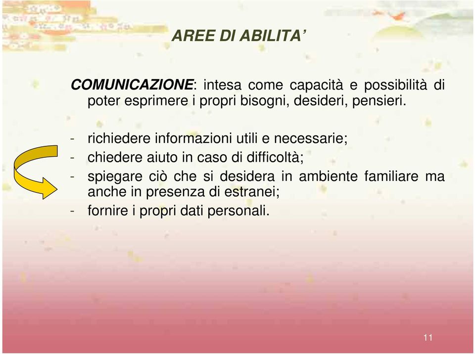 - richiedere informazioni utili e necessarie; - chiedere aiuto in caso di