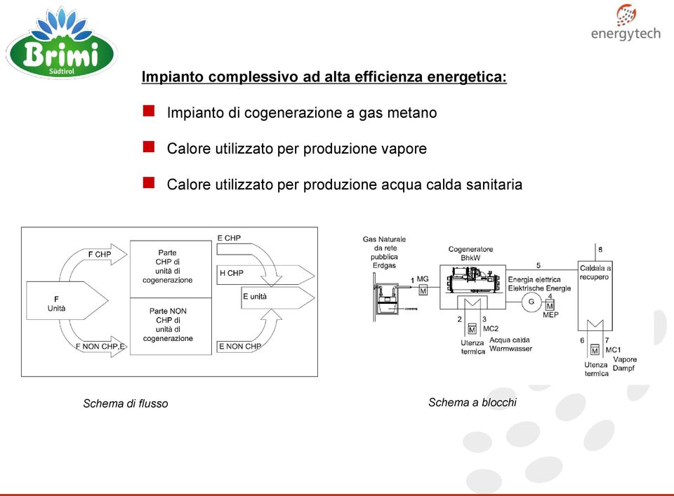 utilizzato per produzione vapore Calore utilizzato per