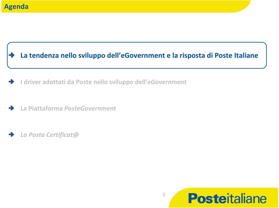 driver adottati da Poste nello sviluppo dell