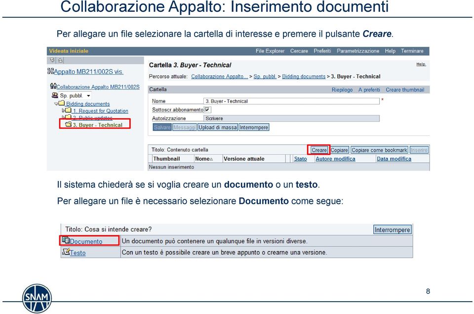 Il sistema chiederà se si voglia creare un documento o un testo.