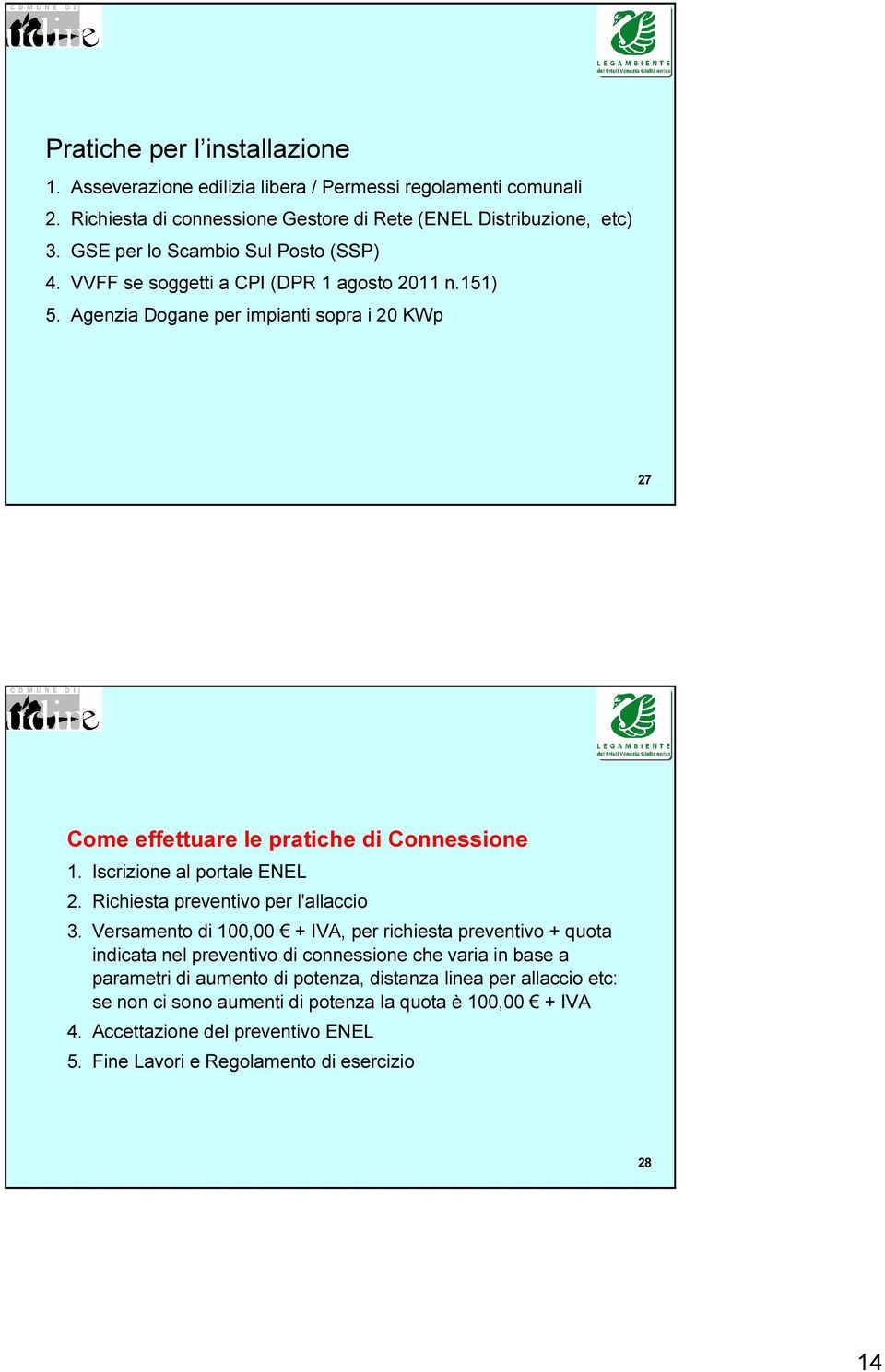 Iscrizione al portale ENEL 2. Richiesta preventivo per l'allaccio 3.