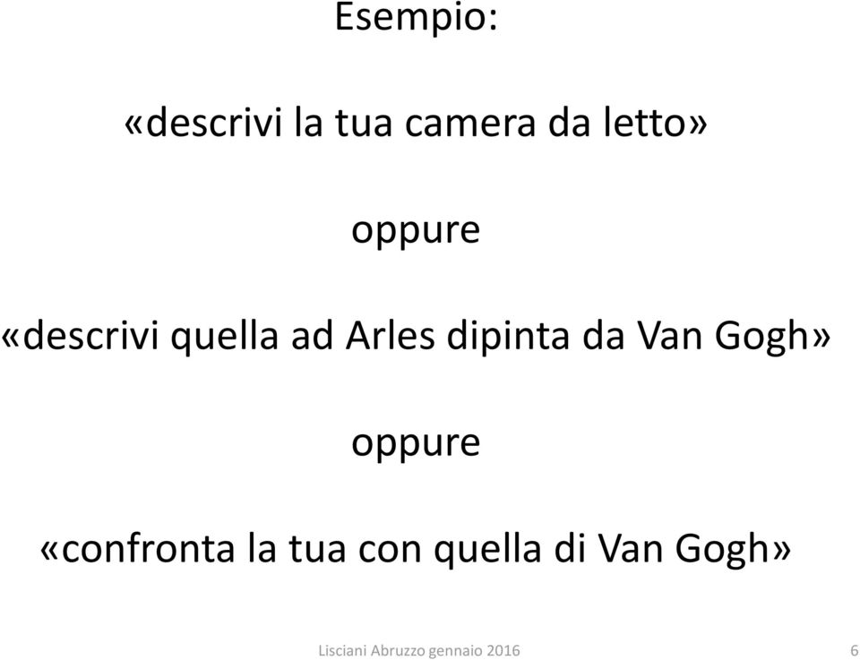 Van Gogh» oppure «confronta la tua con