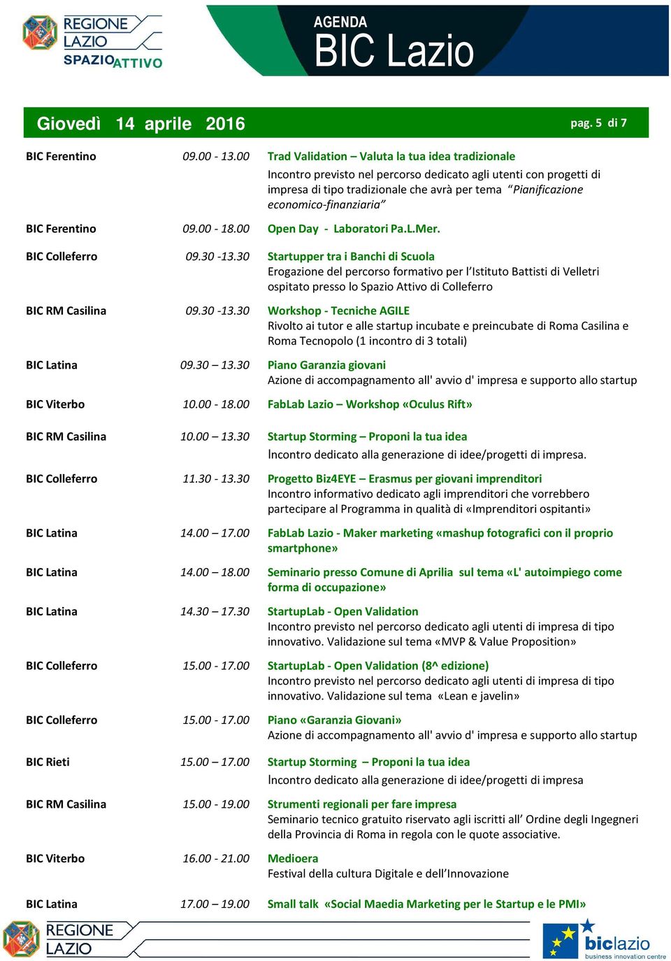 30 Startupper tra i Banchi di Scuola Erogazione del percorso formativo per l Istituto Battisti di Velletri ospitato presso lo Spazio Attivo di Colleferro 09.30-13.