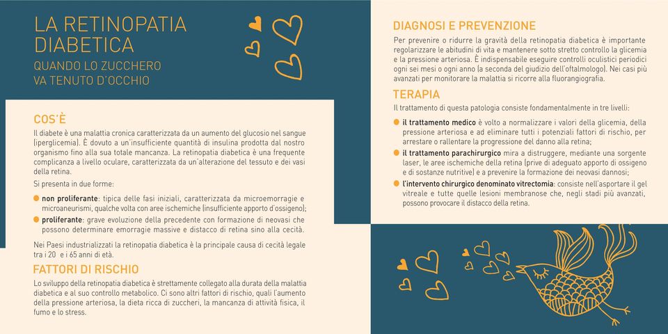 La retinopatia diabetica è una frequente complicanza a livello oculare, caratterizzata da un alterazione del tessuto e dei vasi della retina.