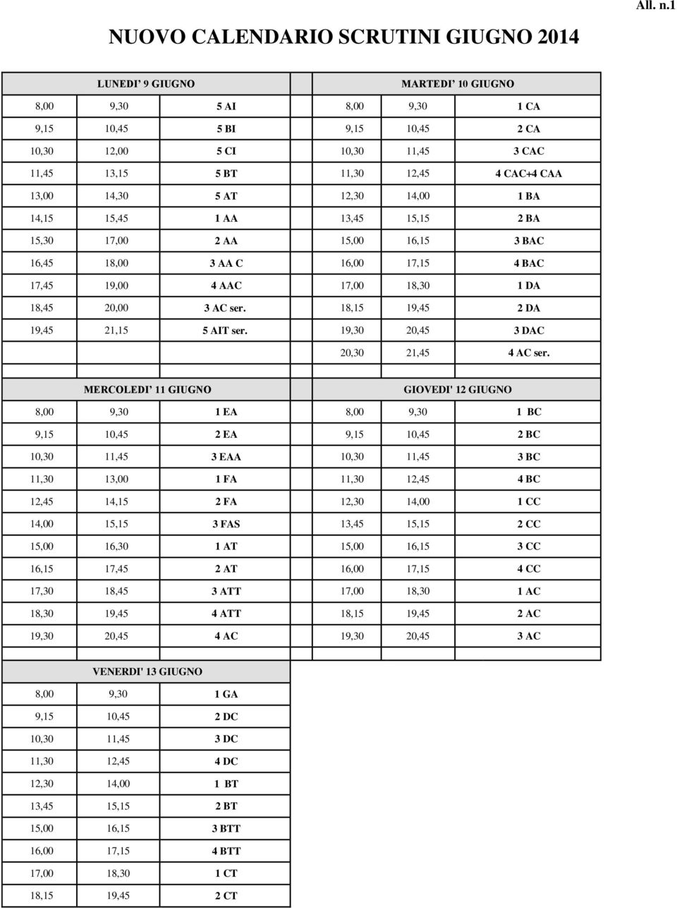 14,00 1 BA 14,15 15,45 1 AA 13,45 15,15 2 BA 15,30 17,00 2 AA 15,00 16,15 3 BAC 16,45 18,00 3 AA C 16,00 17,15 4 BAC 17,45 19,00 4 AAC 17,00 18,30 1 DA 18,45 20,00 3 AC ser.