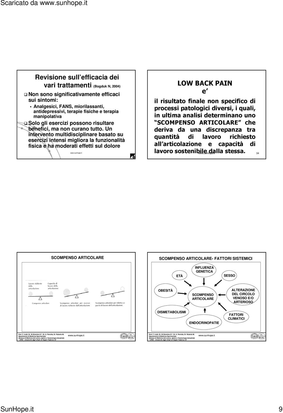 Un intervento multidisciplinare basato su esercizi intensi migliora la funzionalità fisica e ha moderati effetti sul dolore LOW BACK PAIN e il risultato finale non specifico di processi patologici