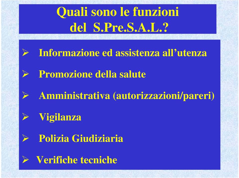 Promozione della salute Amministrativa