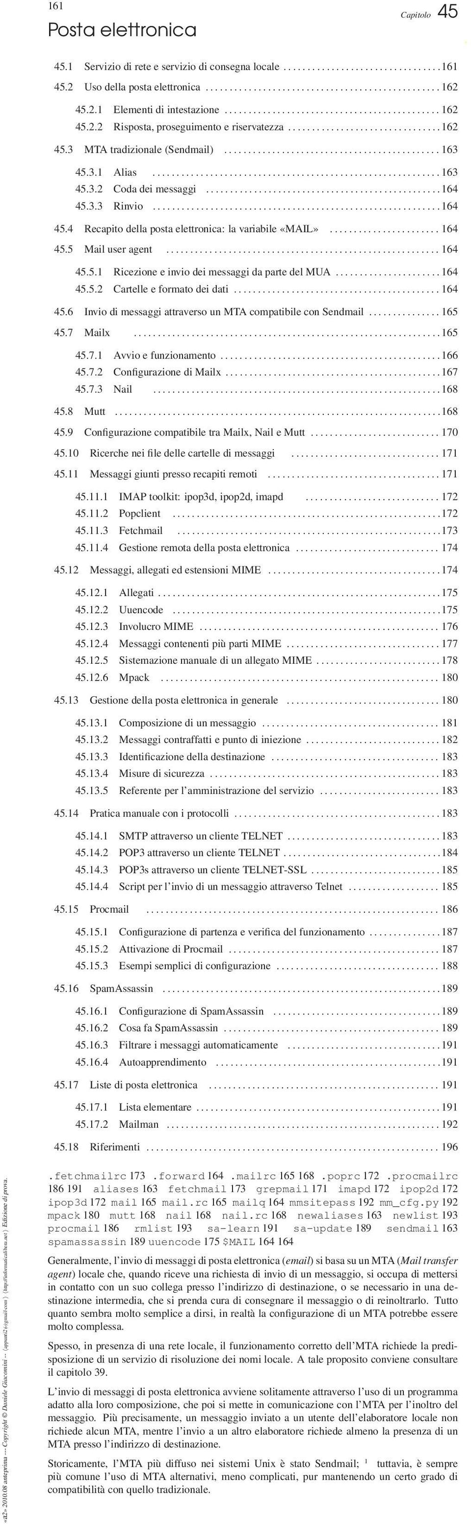 3.1 Alias............................................................ 163 45.3.2 Coda dei messaggi................................................. 164 45.