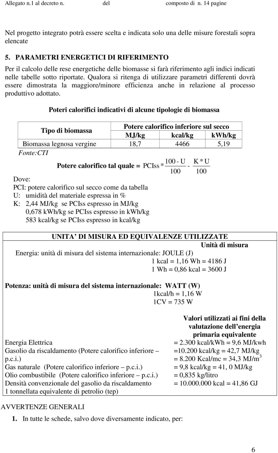 Qualora si ritenga di utilizzare parametri differenti dovrà essere dimostrata la maggiore/minore efficienza anche in relazione al processo produttivo adottato.