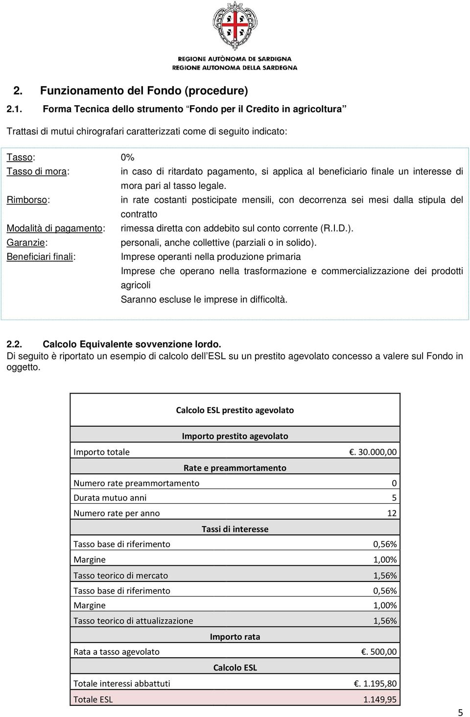 applica al beneficiario finale un interesse di mora pari al tasso legale.