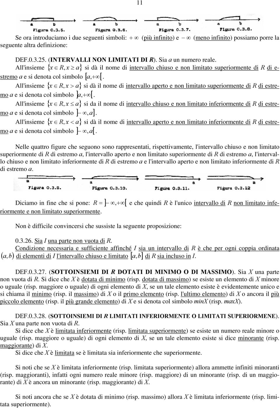 ferormete d R d estre- R < s dà l ome d tervllo perto e o lmtto ferormete d R d estre- mo e s deot col smbolo ] ] All'seme { } mo e s deot col smbolo ] [ Nelle quttro fgure che seguoo soo rppresett