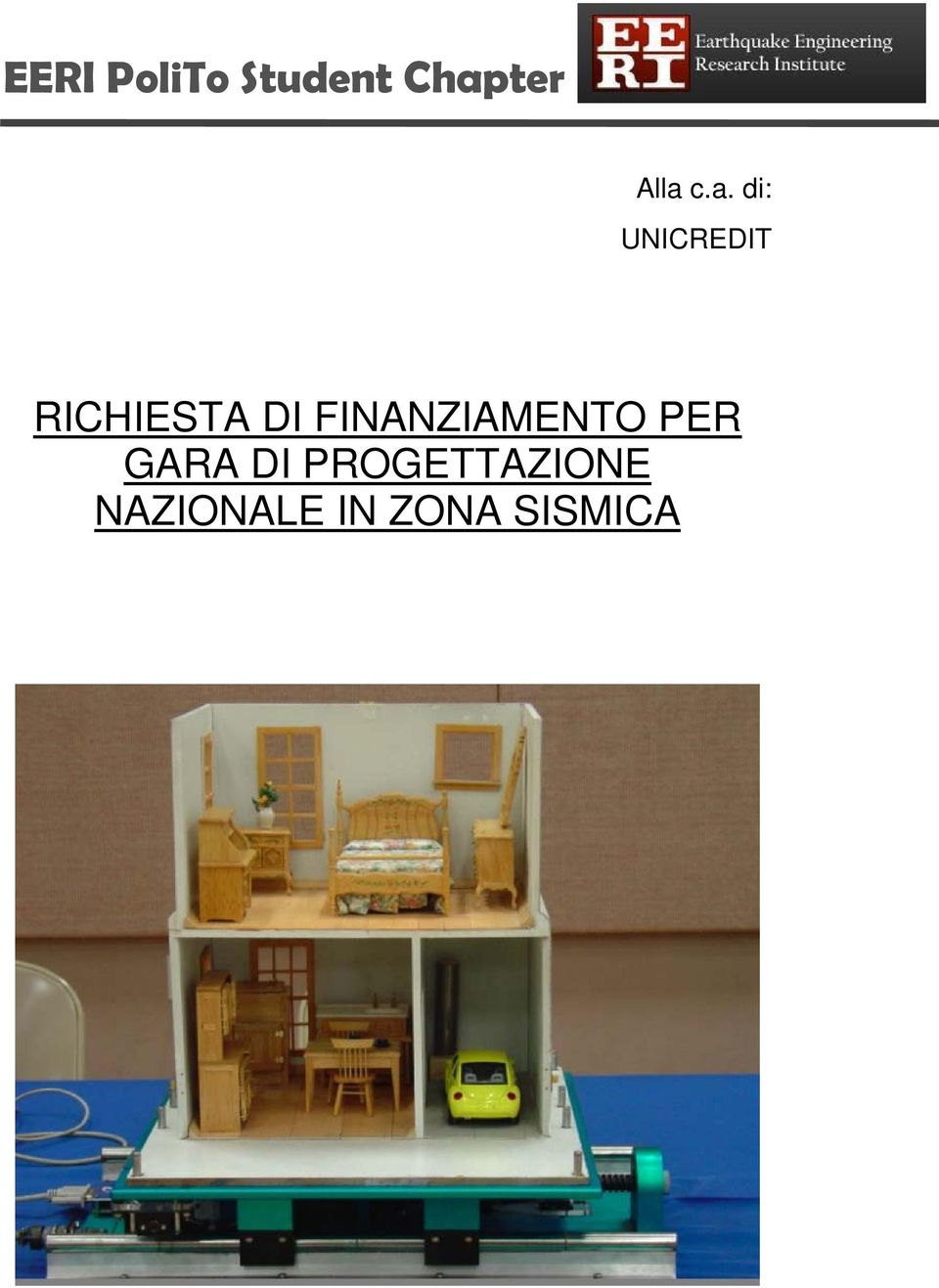 FINANZIAMENTO PER GARA DI