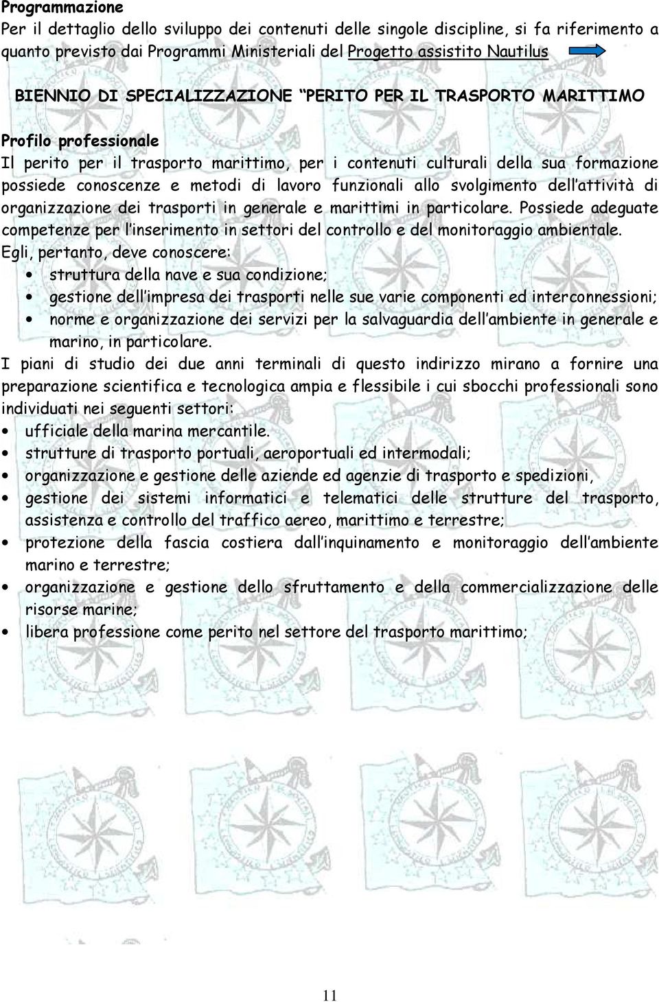 funzionali allo svolgimento dell attività di organizzazione dei trasporti in generale e marittimi in particolare.