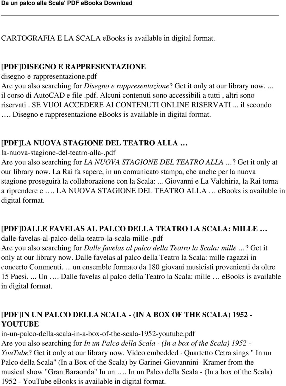 Disegno e rappresentazione ebooks is [PDF]LA NUOVA STAGIONE DEL TEATRO ALLA la-nuova-stagione-del-teatro-alla-.pdf Are you also searching for LA NUOVA STAGIONE DEL TEATRO ALLA?