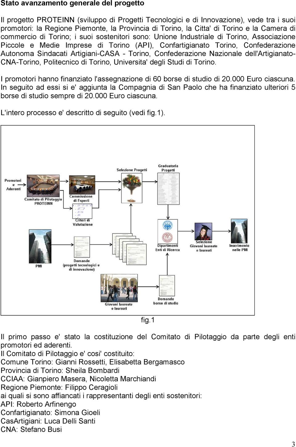 Sindacati Artigiani-CASA - Torino, Confederazione Nazionale dell'artigianato- CNA-Torino, Politecnico di Torino, Universita' degli Studi di Torino.