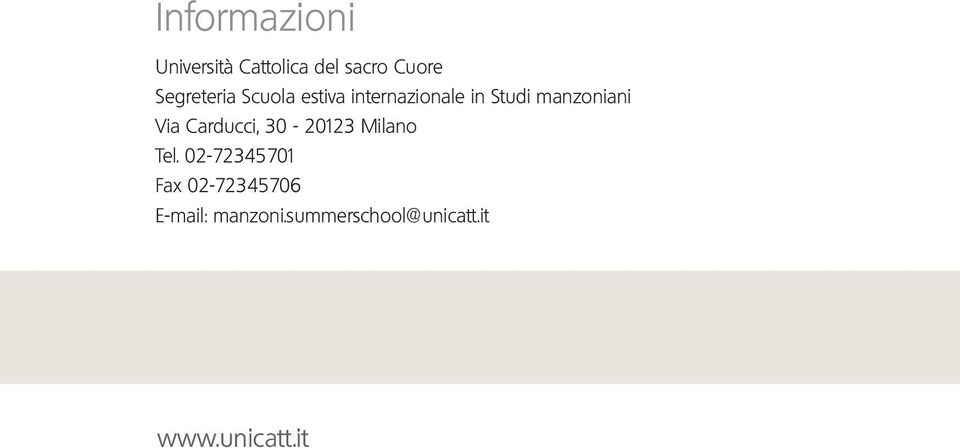 manzoniani Via Carducci, 30-20123 Milano Tel.