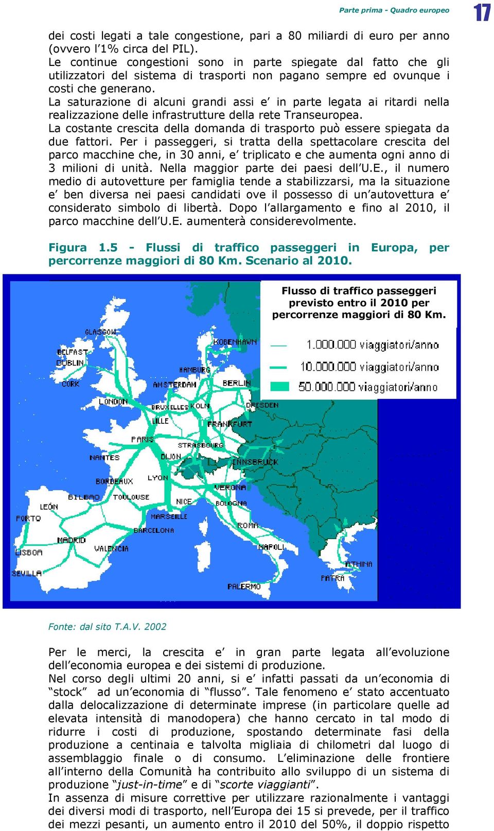 La saturazione di alcuni grandi assi e in parte legata ai ritardi nella realizzazione delle infrastrutture della rete Transeuropea.