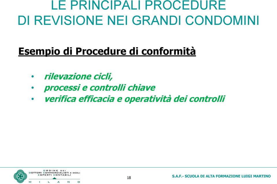 rilevazione cicli, processi e controlli chiave