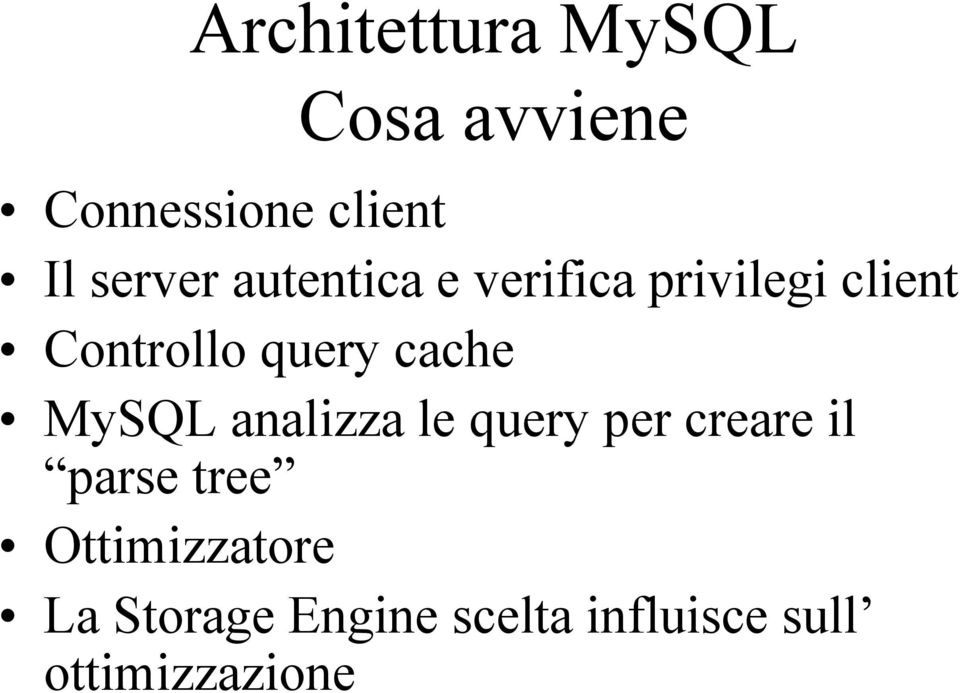 analizza le query per creare il parse tree