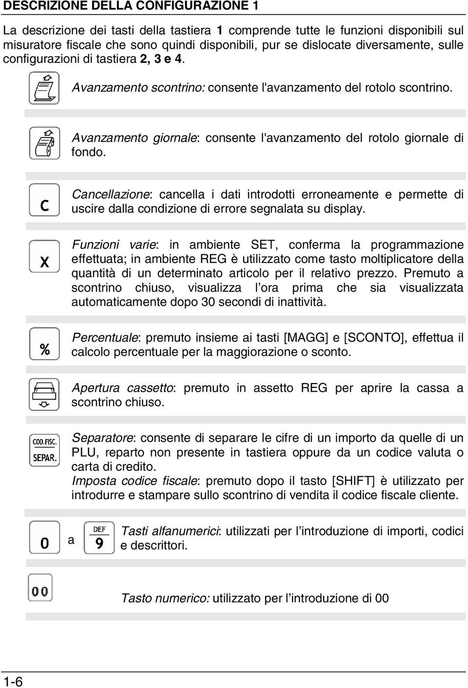 Cancellazione: cancella i dati introdotti erroneamente e permette di uscire dalla condizione di errore segnalata su display.