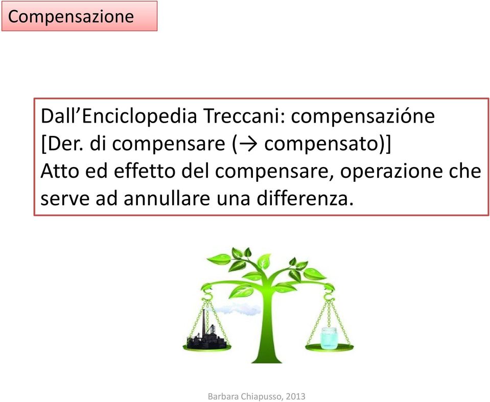 di compensare ( compensato)] Atto ed