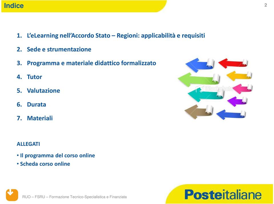 requisiti 2. Sede e strumentazione 3.