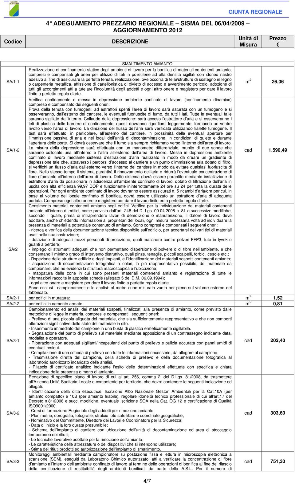 metallica, affissione di cartellonistica di divieto di accesso e avvertimento pericolo, adozione di m 2 26,06 tutti gli accorgimenti atti a tutelare l incolumità degli addetti e ogni altro onere e