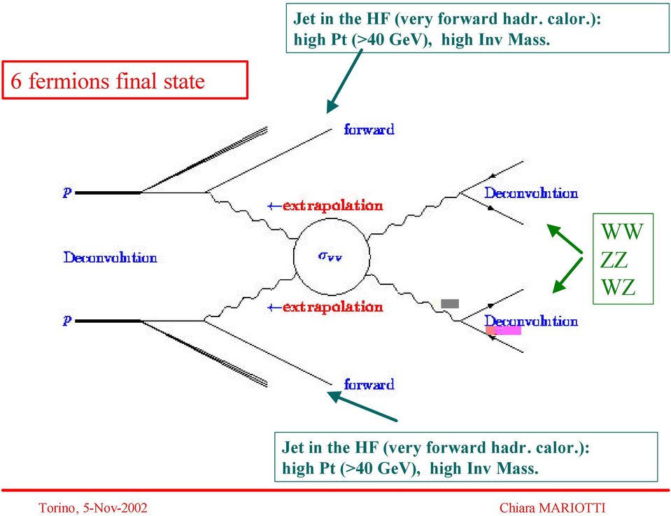 6 fermions final state WW ZZ WZ