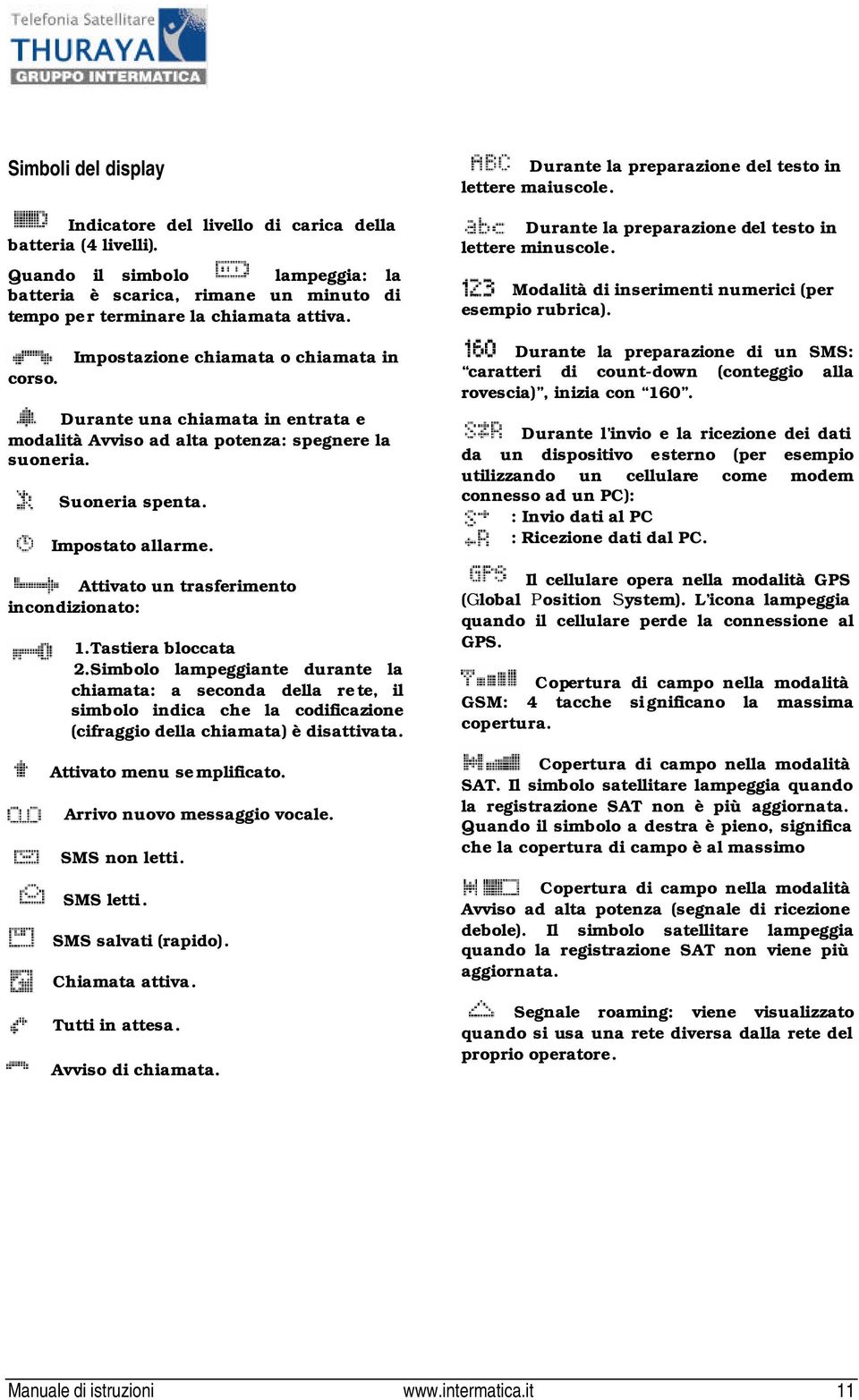 Attivato un trasferimento incondizionato: 1.Tastiera bloccata 2.