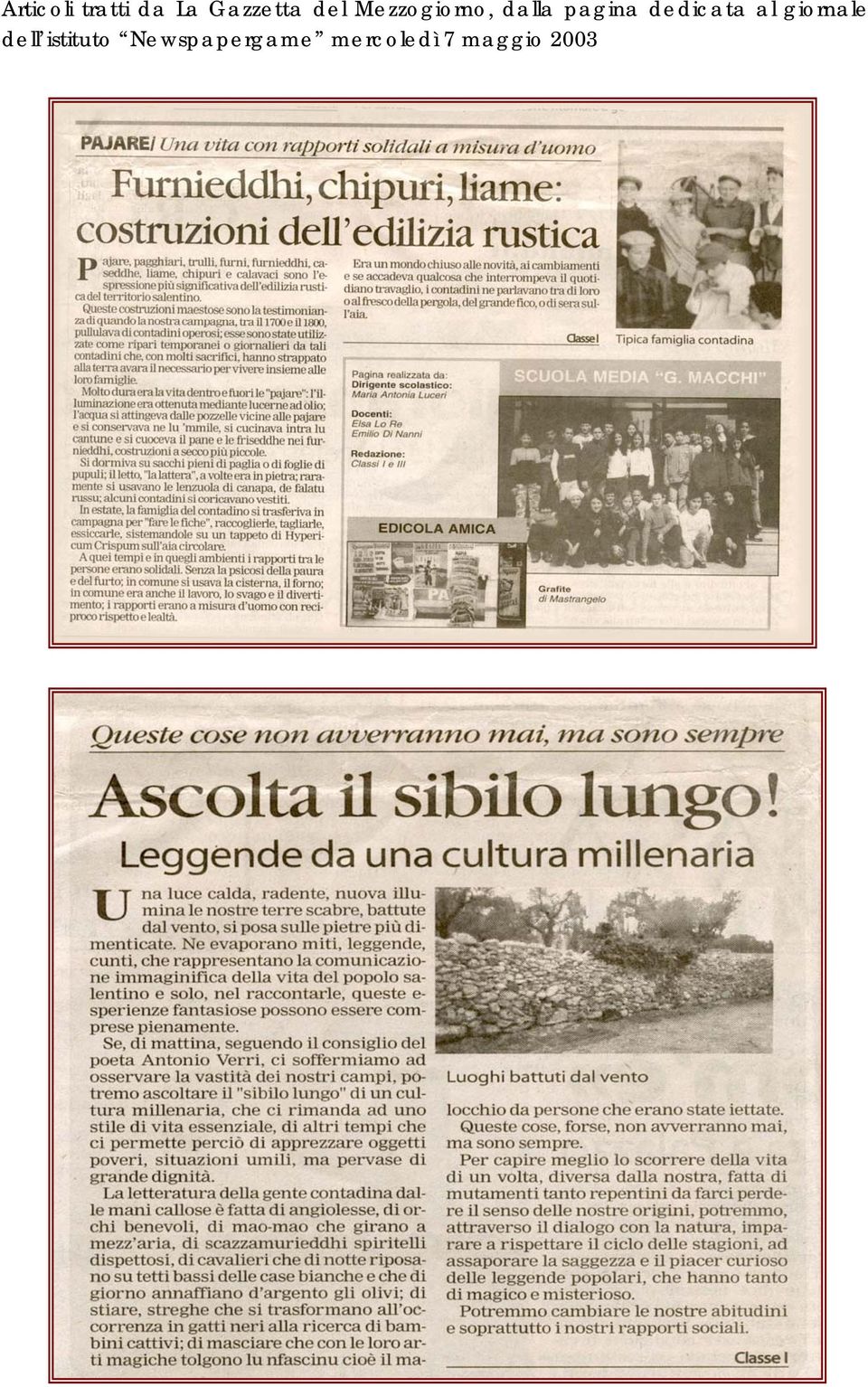 dedicata al giornale dell