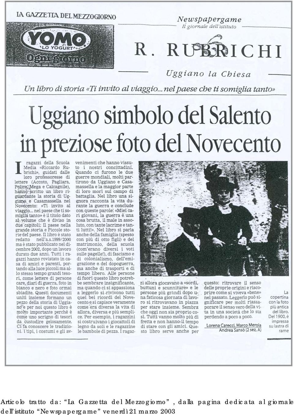 dedicata al giornale dell