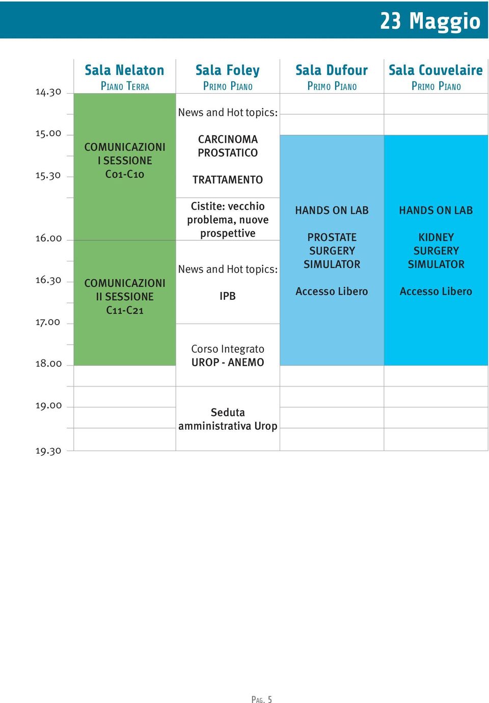 00 COMUNICAZIONI II SESSIONE C11-C21 Cistite: vecchio problema, nuove prospettive News and Hot topics: IPB HANDS ON LAB