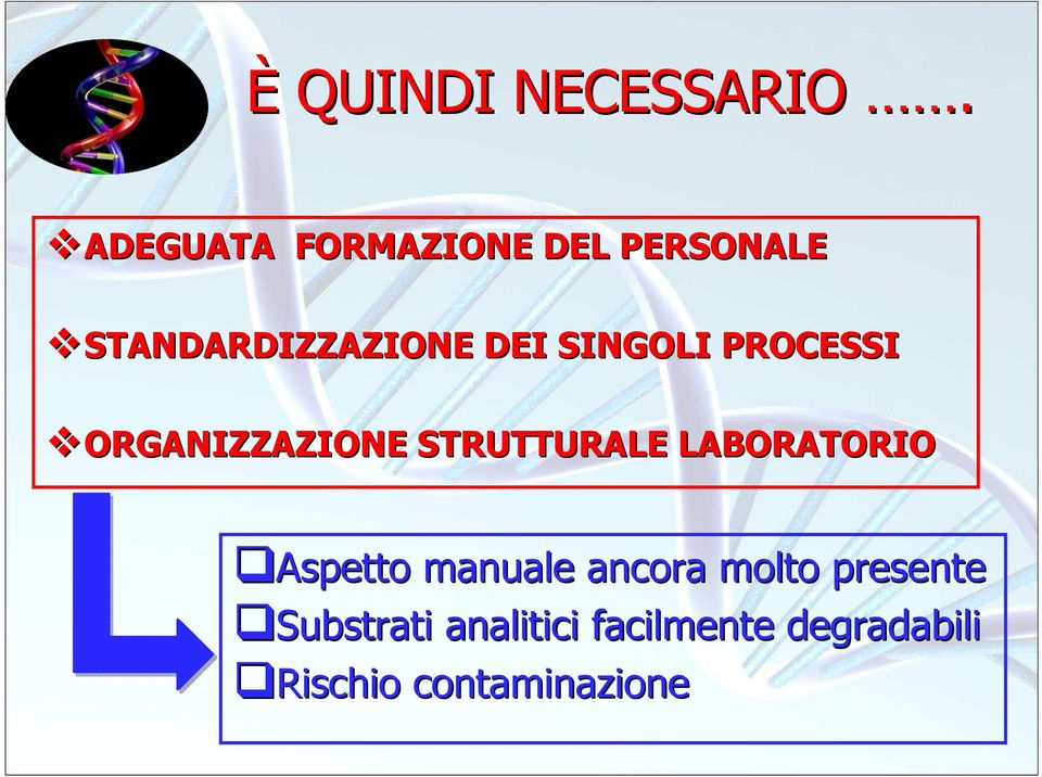 SINGOLI PROCESSI ORGANIZZAZIONE STRUTTURALE LABORATORIO