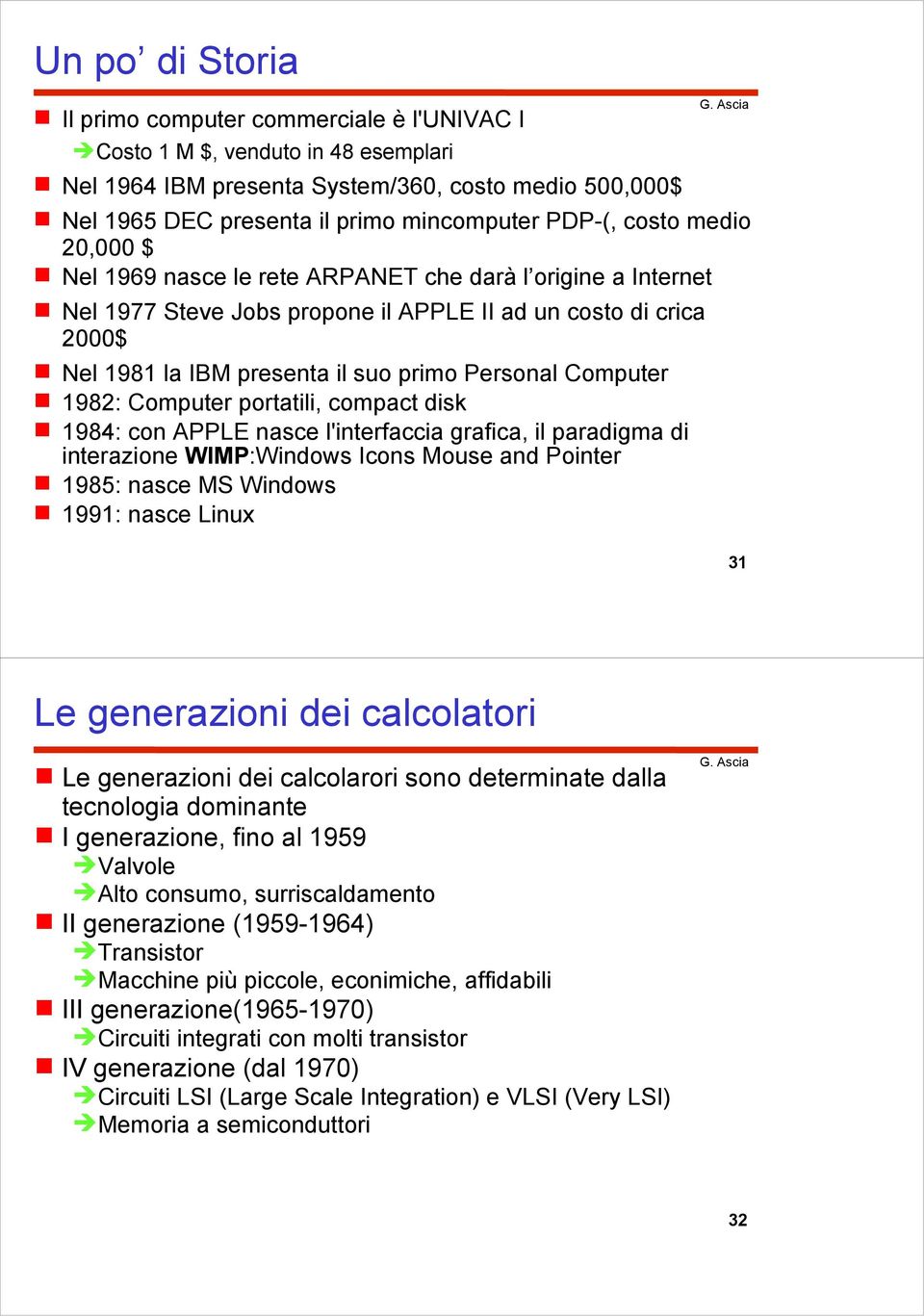 Personal Computer 1982: Computer portatili, compact disk 1984: con APPLE nasce l'interfaccia grafica, il paradigma di interazione WIMP:Windows Icons Mouse and Pointer 1985: nasce MS Windows 1991: