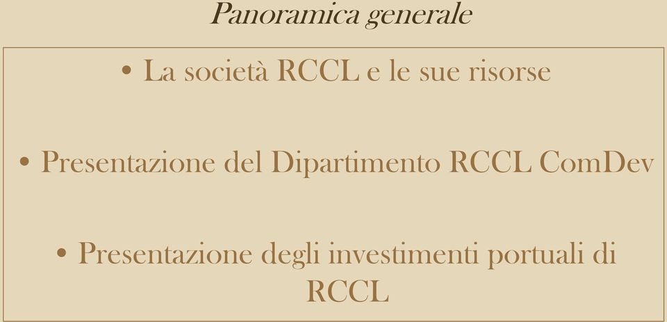 Dipartimento RCCL ComDev