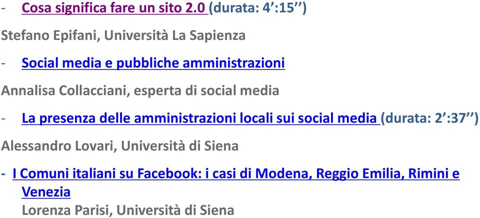 Annalisa Collacciani, esperta di social media - La presenza delle amministrazioni locali sui social