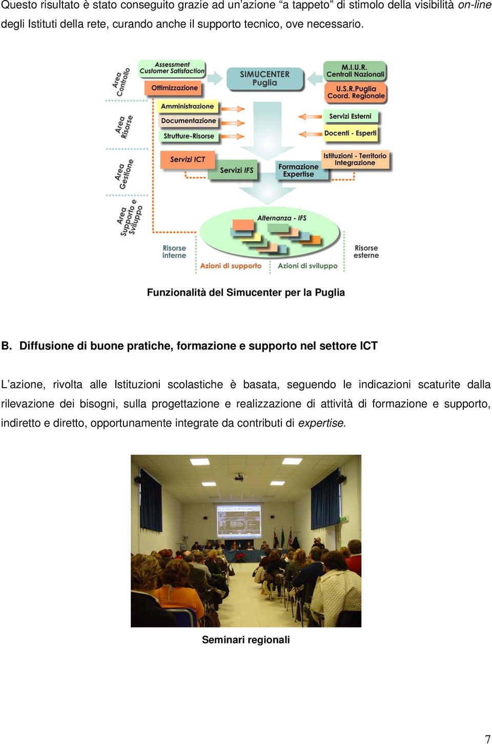 Diffusione di buone pratiche, formazione e supporto nel settore ICT L azione, rivolta alle Istituzioni scolastiche è basata, seguendo le