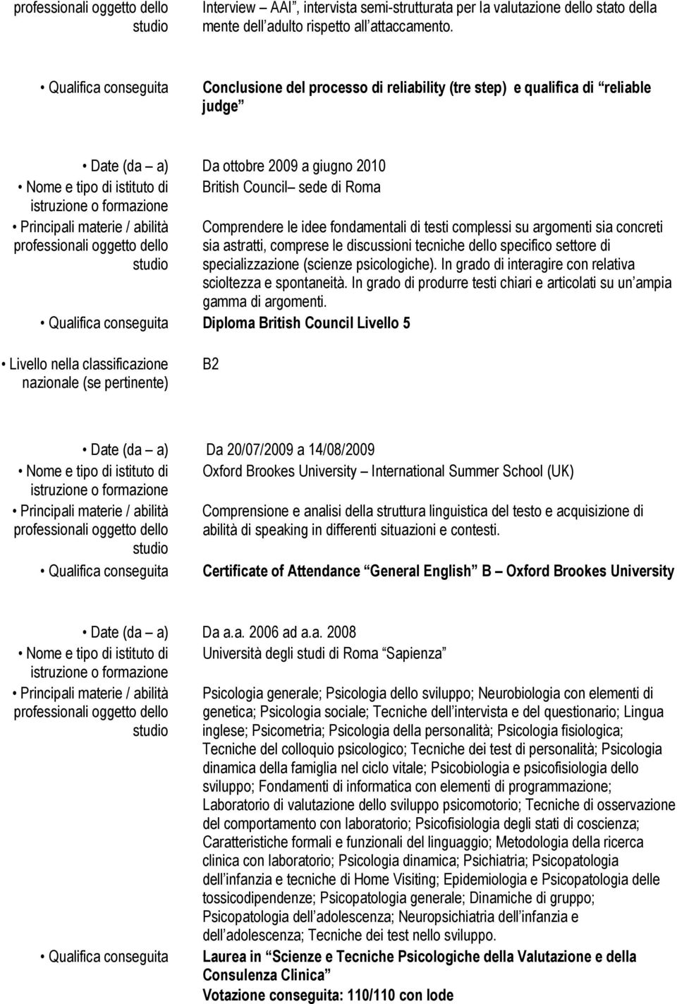 idee fondamentali di testi complessi su argomenti sia concreti professionali oggetto dello sia astratti, comprese le discussioni tecniche dello specifico settore di specializzazione (scienze