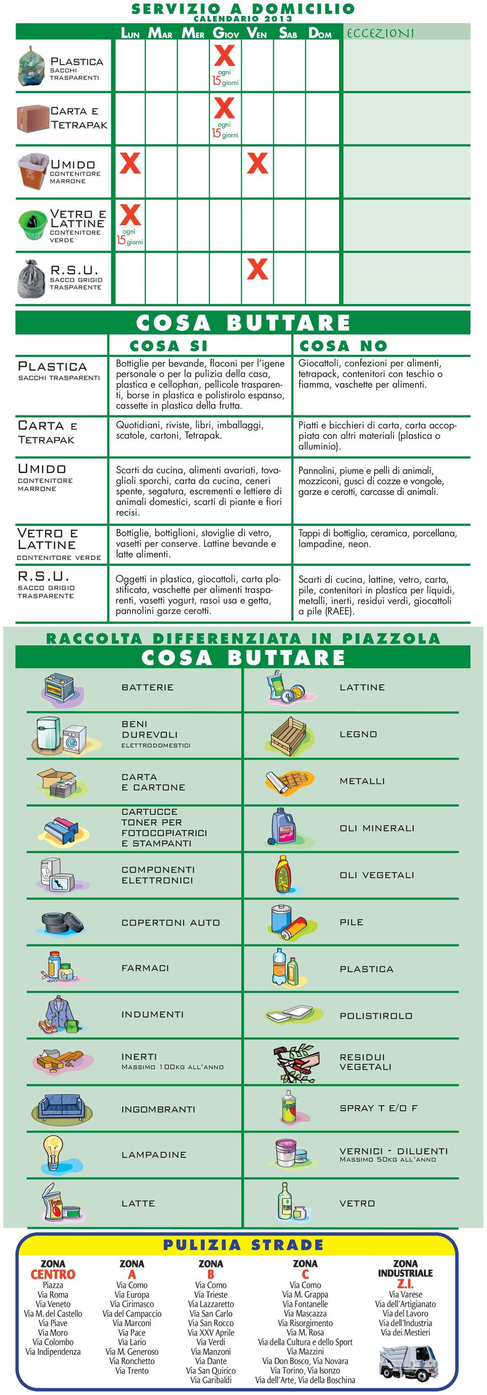 ido contenitore marrone Vetro e Lattine contenitore verde R.S.U.