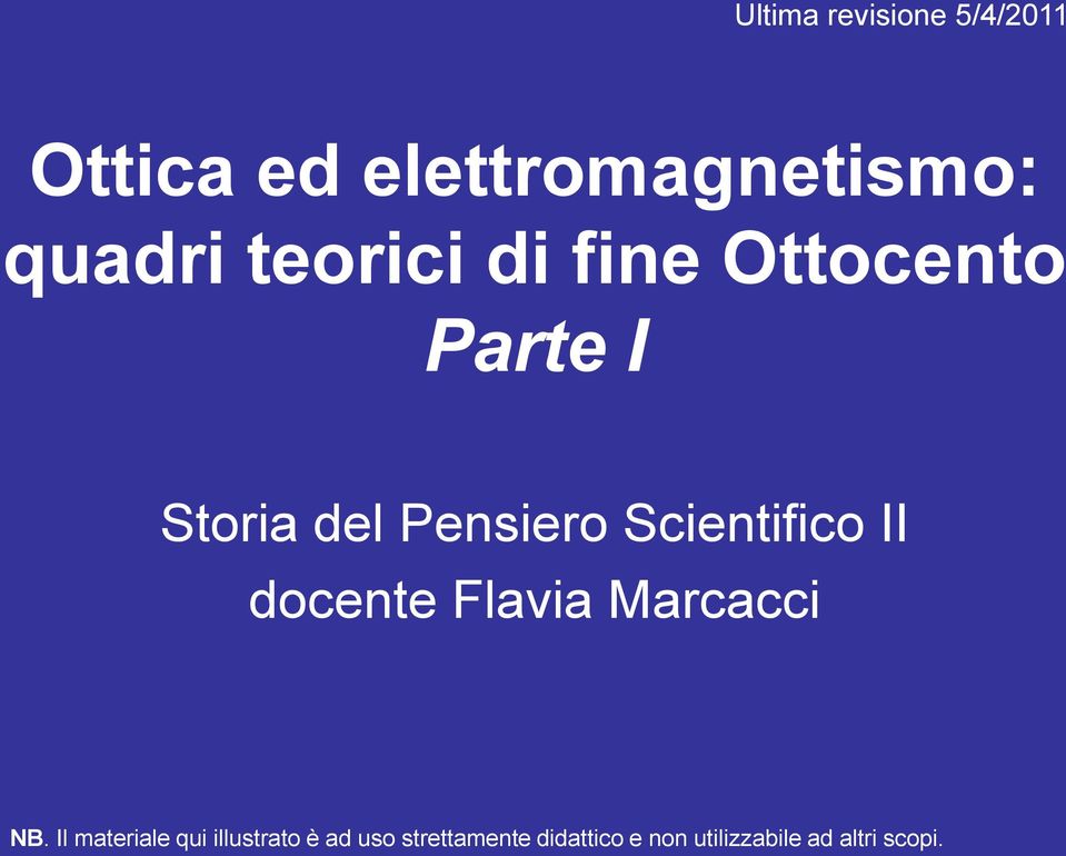 Scientifico II docente Flavia Marcacci NB.